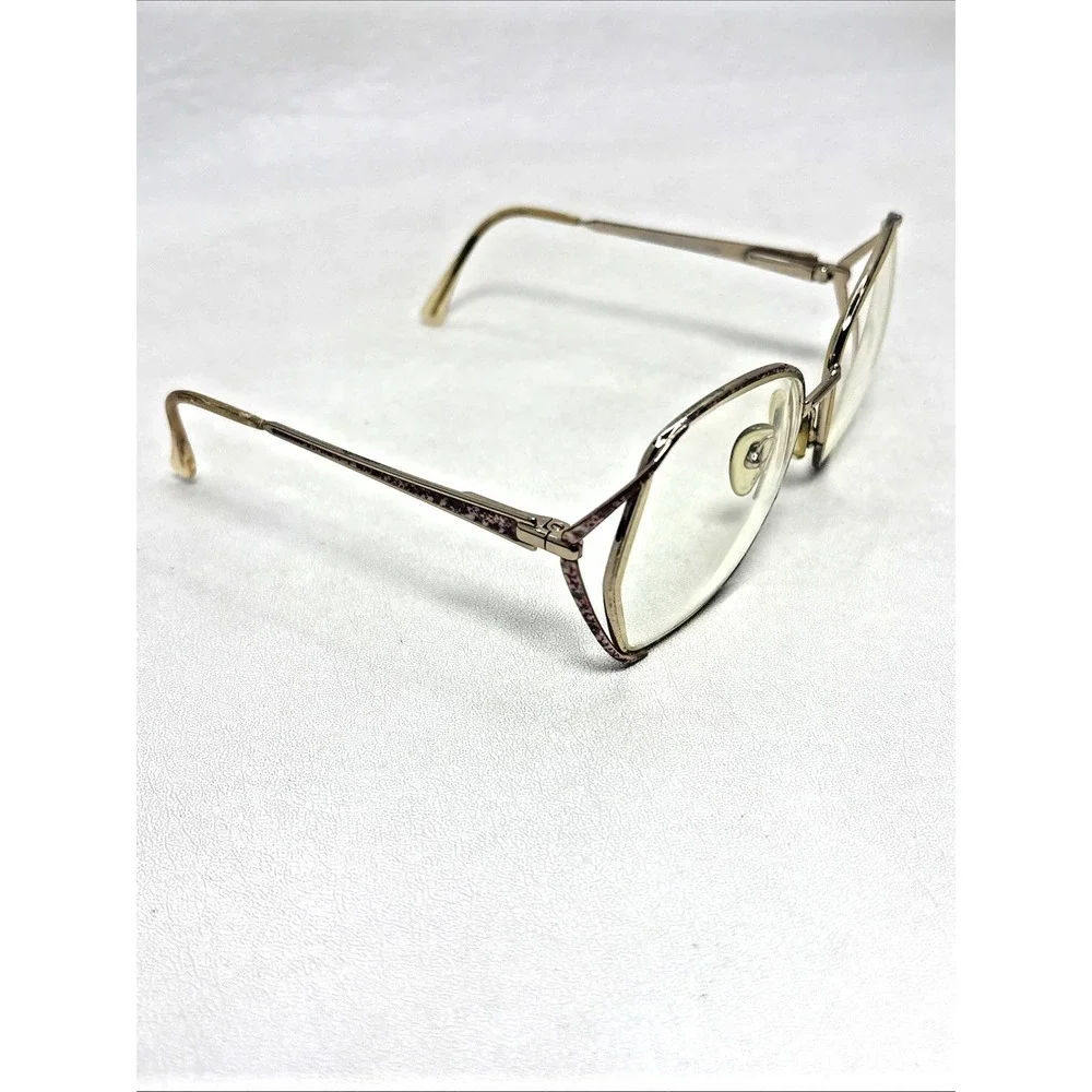 L'amy Carrie X709 Granny Eyeglasses 130mm Floral Gold Flex Hinge Frames Only